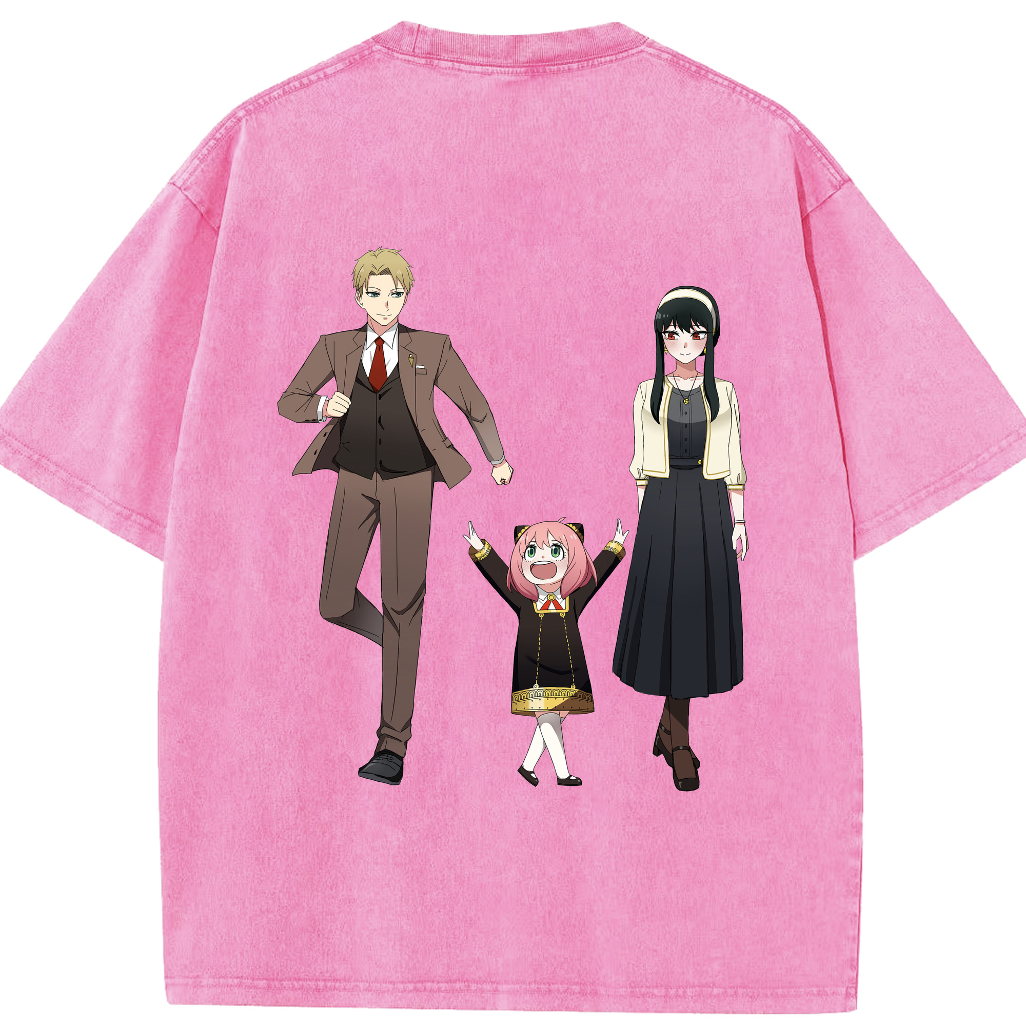（画像用） SPY×FAMILY间谍家家酒 綿100% ヴィンテージ風 半袖Tシャツ（背面プリント）